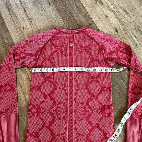 Lululemon Swiftly Tech Long Sleeve Crew Sz 4 In Heathered Cranberry - Picture 7 of 8